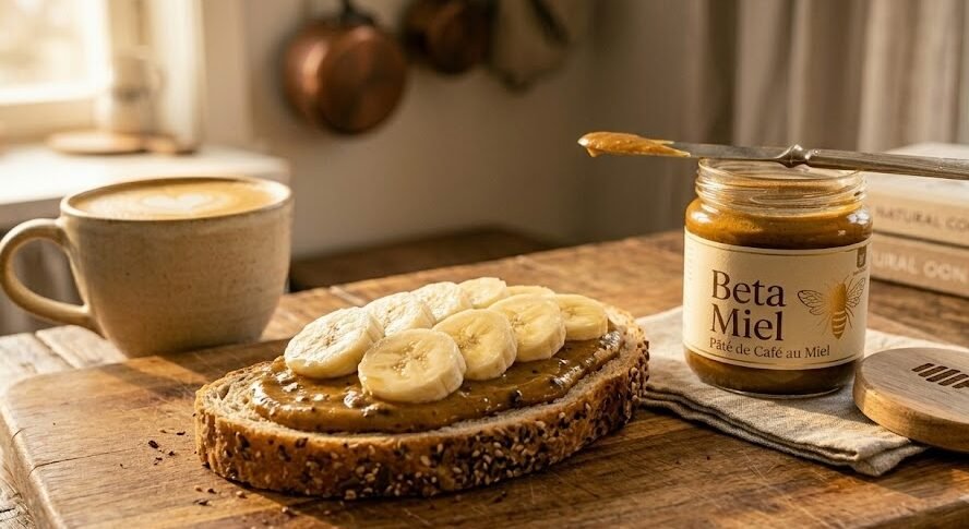 recette tartine pâte café miel BetaMiel banane petit déjeuner